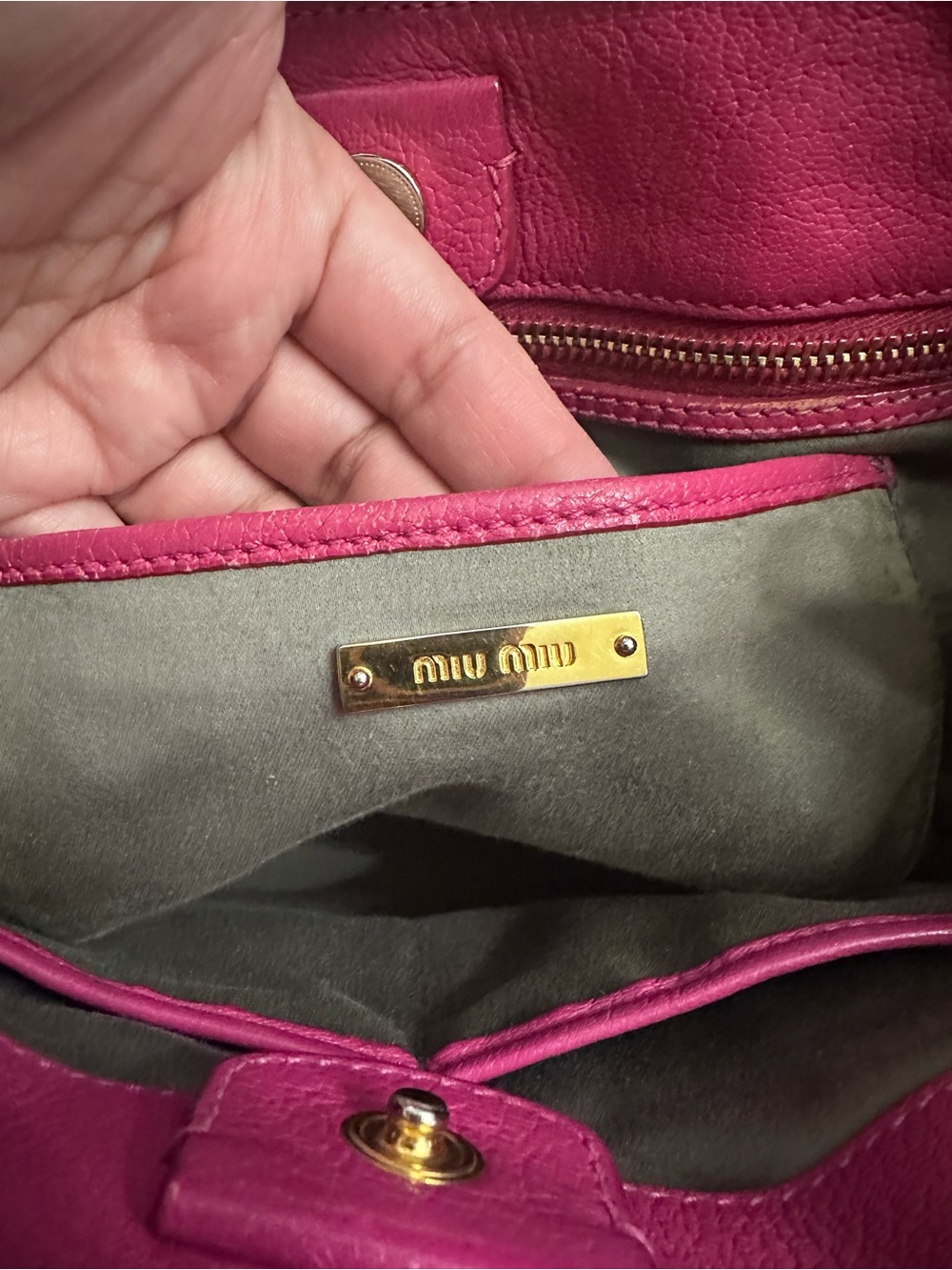 Miu Miu Pink Madras Leather Tote / Crossbody Bag - Picture 4 of 14